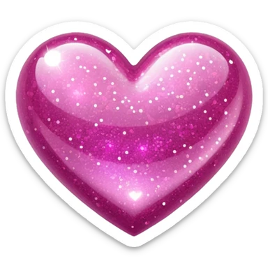 Pink sparkly heart sticker