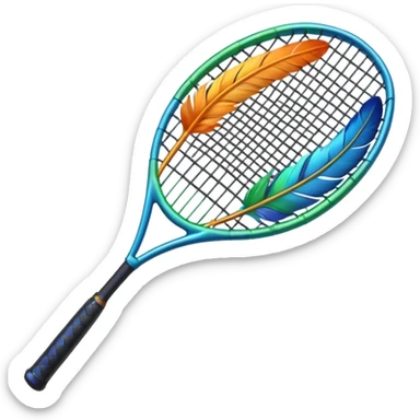 pajaro con cola en forma de raqueta color verde azul naranja sticker
