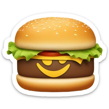 Smiling Burger bun with hands and feet sticker