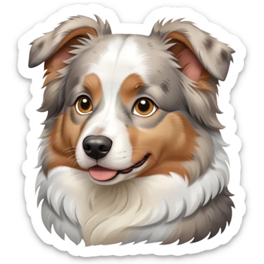 White gray tan Australian shepherd sticker