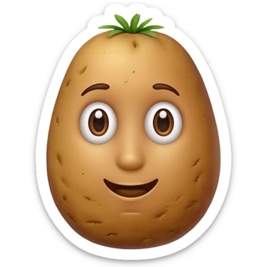 potato without eyes or face sticker