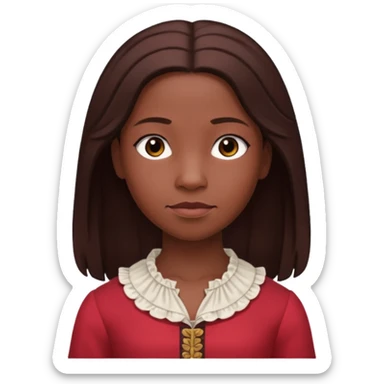 Patsey from 12 Years of Slave with dark brown hair, light red outfit sticker