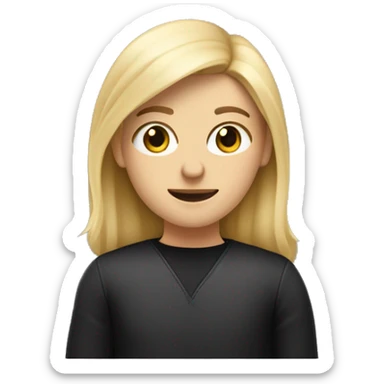 Une fille blonde qui fait un câlin à un homme métisse clair cheveux noir  sticker