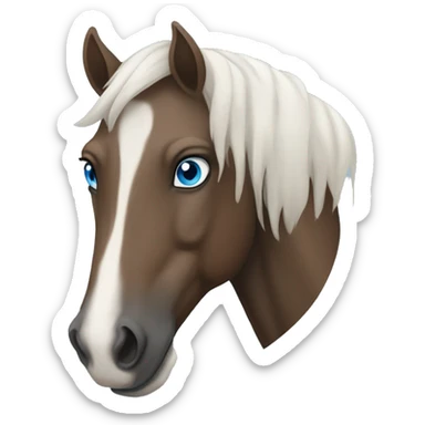 Norsiker horse portrait with blue eyes and white marking from the head and down to the nose. sticker