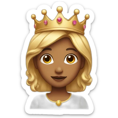 A girl with crown sticker