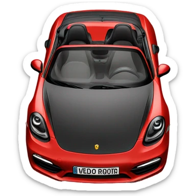 red 718 boxster sticker