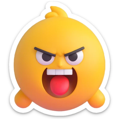 angry emoji with a confused, dumb, idiot expression sticker