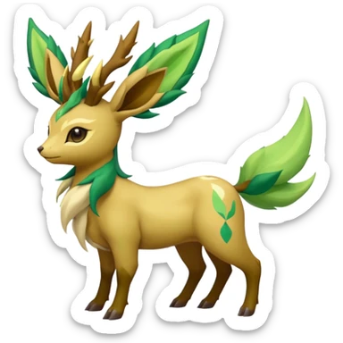 Sawsbuck-Leafeon-Amaura-Virizion-fusion (full body) sticker