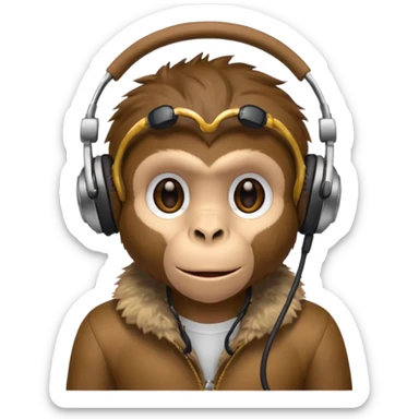 Monkey with headset mic sticker