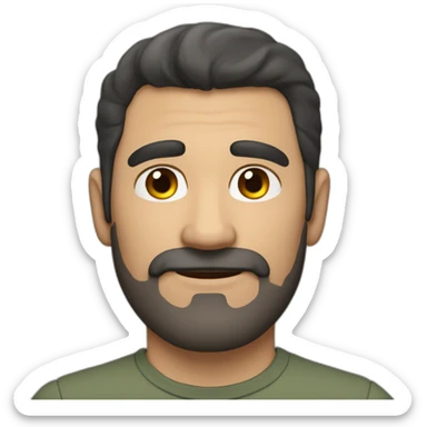 dark-haired Spanish man without beard and mustache, 50 years old sticker