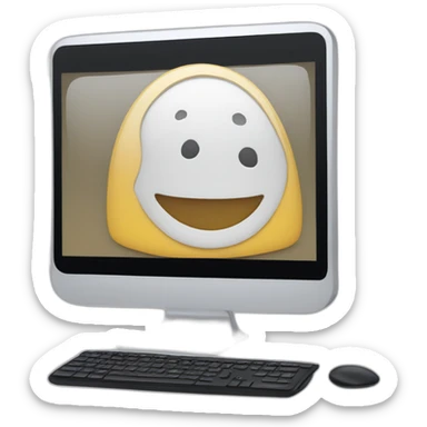 computer with the video call on the screen sticker