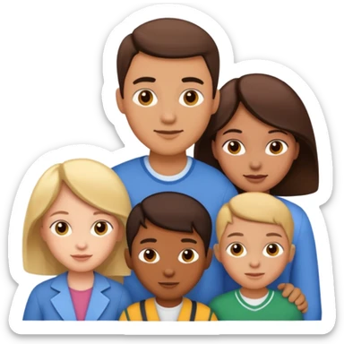 an american couples with 3 children in the age of school sticker