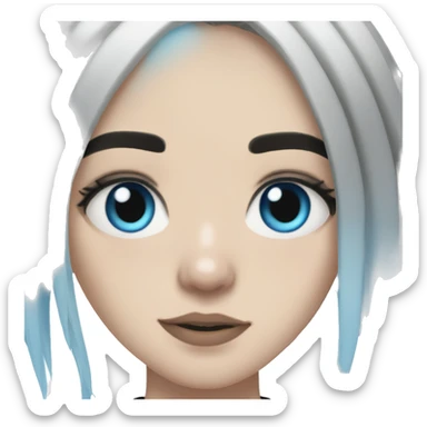 Billie eilish blue eyes black hair sticker