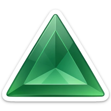 a green upward-pointing triangle sticker