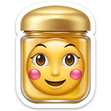 Produtos de beleza delicado com tampa dos potes dourados e fundo transparente pra usar como figurinha sticker