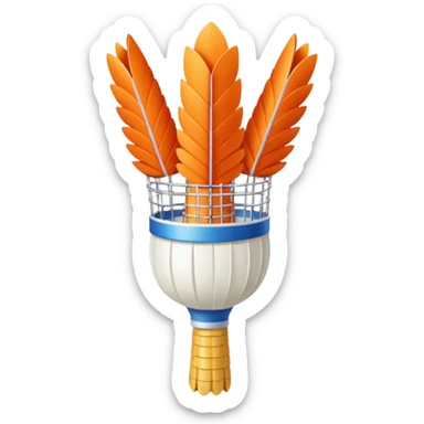 badminton shuttlecock clean white sticker