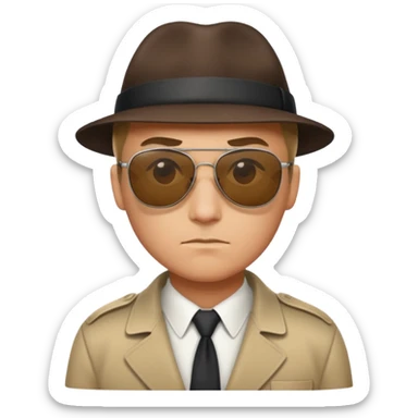 Sunglasses-wearing detective sticker