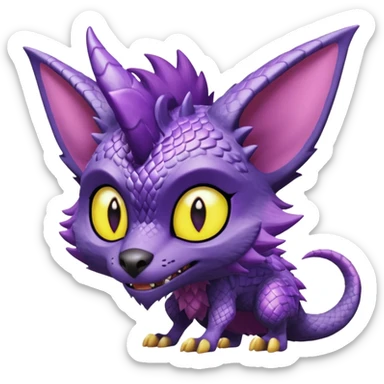 Spyro-Sergal-Lykoi-Pokémon-Fakémon-creature-hybrid sticker