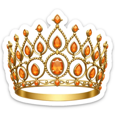 gold tiara with orange stones sticker