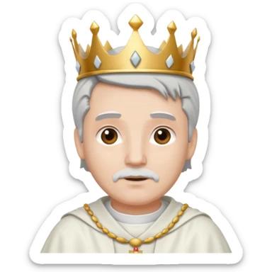 visage d'un pretre avec un couronne de cheveux et une toge sticker