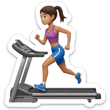Gym brunette girl tan treadmill sticker