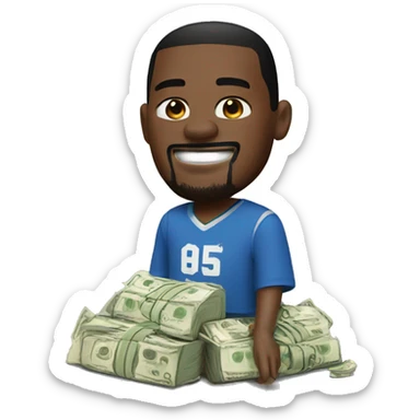 Kevin Durant with money bag sticker