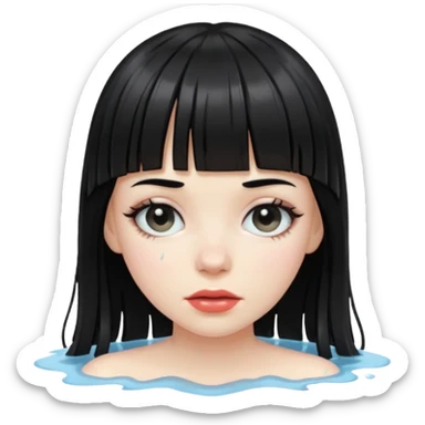 Zunbi na chuva cabelo de franjinha sticker