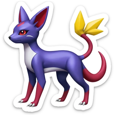 Sneasel-Zangoose-Genesect-Umbreon-fusion-hybrid, full body sticker