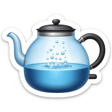 a small pot or kettle filled with water placed on fire, the water is boiling intensely with visible steam and bubbles rising, bright lighting, clean white background



 sticker