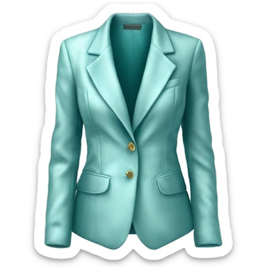 Hyper Realistic isolated velvet light robins egg blue feminine blazer jacket. sticker