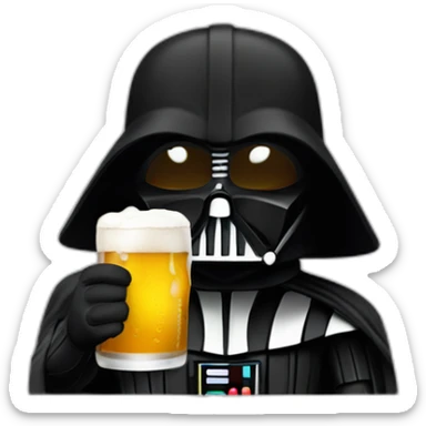 Drak vador drinking beer sticker