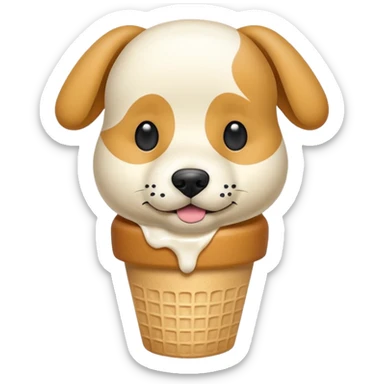 helado de perro en forma cuadrada que diga hello dog en el centro sticker