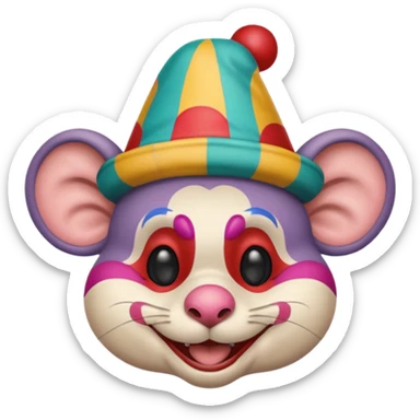 I want a rat that is also a clown  sticker