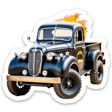 1:10 off-road lcg burning Basher Wednesday Adam’s CatWoman’s 1954 blackened tarnished hotrod jaguar extended cab rc pickup (extra wide low-profile pin tires without fenders) sticker
