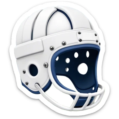 Cinematic Realistic image of rugby headgear with detailed padding and rugged design elements, set against a blurred stadium background with bold, high-contrast lighting that highlights its protective design sticker