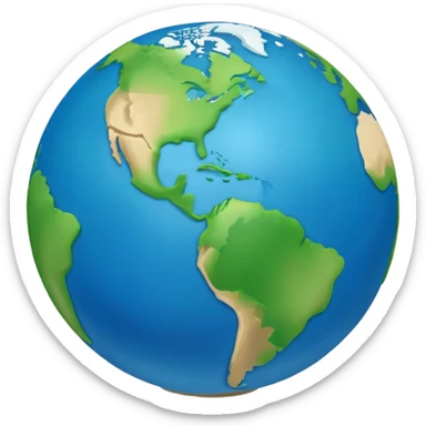 Minimalist Earth globe with landmasses shaped like 812 and also with "812" text written across the globe, iOS emoji style sticker
