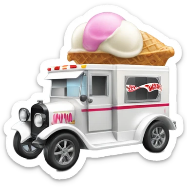 Hot wheels style, ice cream truck from 1917 with wide mag wheels  sticker