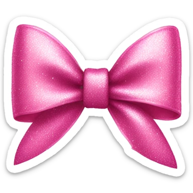 sparkly pink bow with little kids marks  sticker