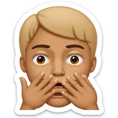 Disgust - strong feeling of revulsion or aversion -  about to vomit. hand over mouth. not crying sticker