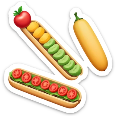 food arranged in a neat row sticker