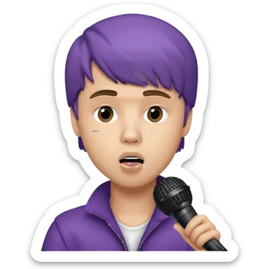 justin bieber with microphone sticker