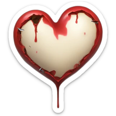bullet wounded heart sticker