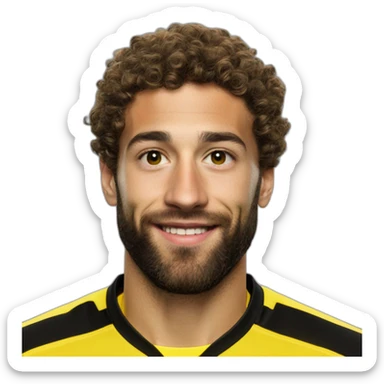 Borussia Dortmund player short beard curly short hair bronwn sticker