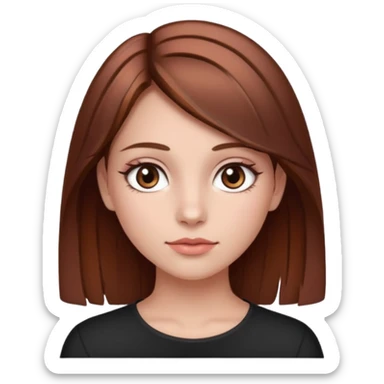 girl with fair skin, brown hair with a few rose gold highlights, and brown eyes sticker