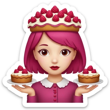 Raspberry torte human full body and legs girl with a raspberry barrette on her head sticker