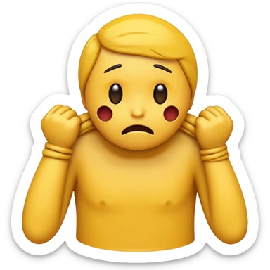yellow emoji strangling itself  sticker
