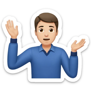 A man throwing papers in the air, frust sticker