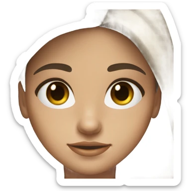 pretty teen girl with dark silky straight brown hair,hazel eyes and freckles sticker