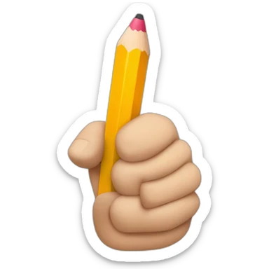 hand holding a big pencil in fist sticker