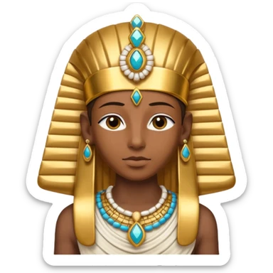 Pharaoh: Bandaged body with golden headdress and jeweled amulet.
 sticker